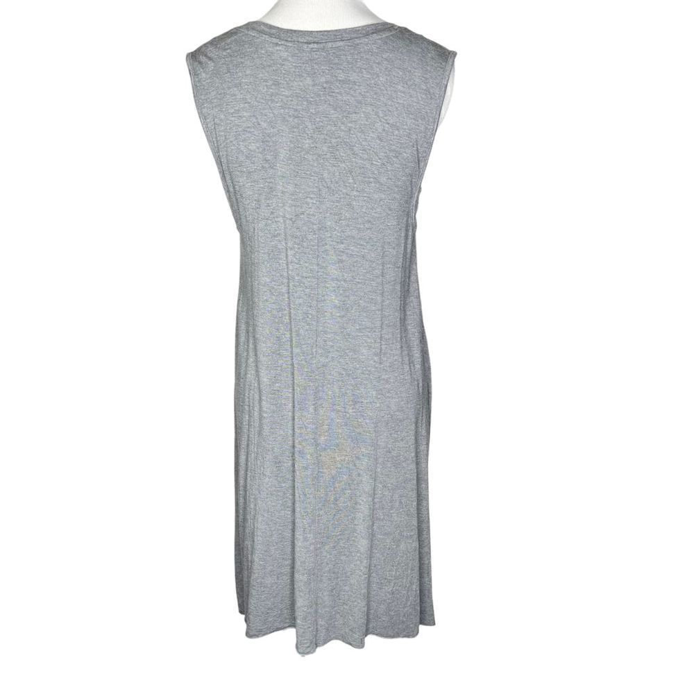 Artisan NY V-Neck Sleeveless Gray Sharkbite Hem Dress Small - Picture 3 of 7